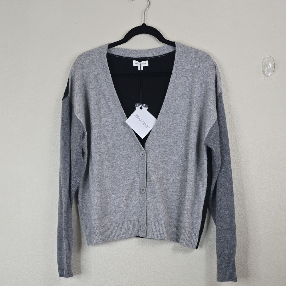 Spring+ Mercer Button Up Cardigan Sweater 100% Cashmere XL NwT.